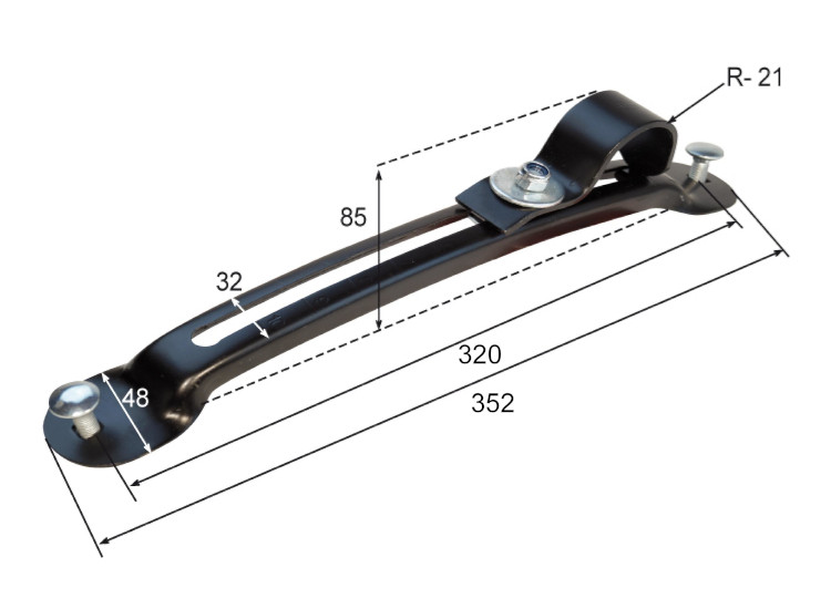 Adjustable mudguard black support
